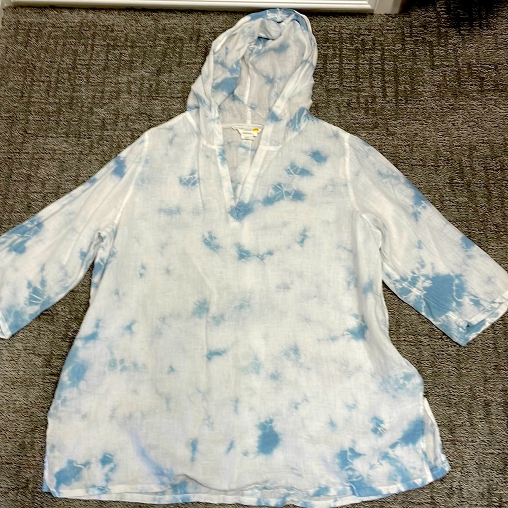 C&C California Linen Hooded Tunic Size 1X